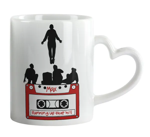 Running up that hill — Mug heart handle, ceramic, 330ml