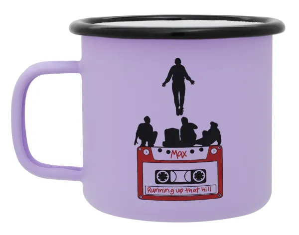 Running up that hill — Metal enamel mug, matte light pastel purple, 360ml