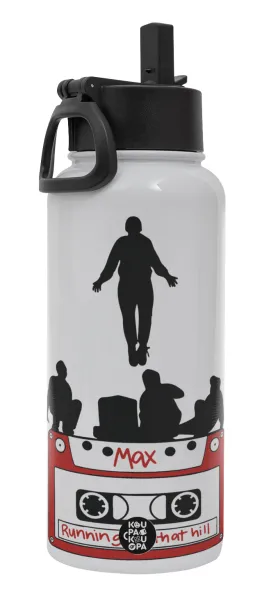 Running up that hill — Metal mug thermo White with Straw and Spout Lid (Stainless steel), double wall, 950ml