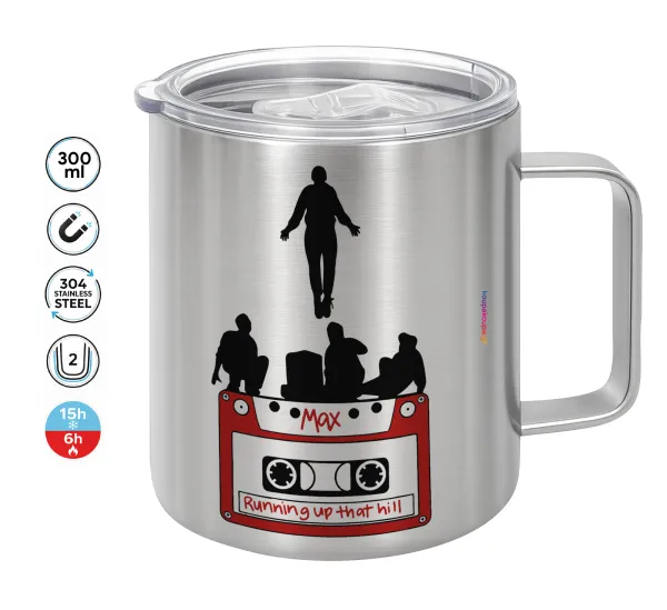 Running up that hill — Double-walled stainless steel mug 300ml with temperature-retaining lid