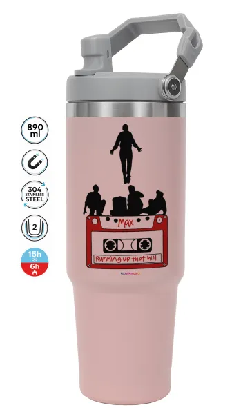 Running up that hill — ΡΟΖ Travel Tumbler Θερμός με χερούλι και καλαμάκι 890ml