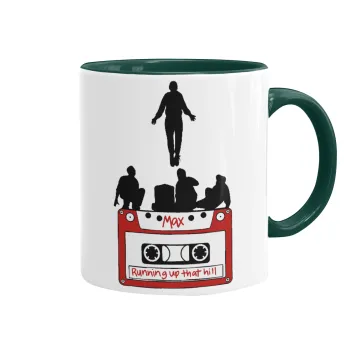 Running up that hill, Stranger Things, Κούπα χρωματιστή πράσινη, κεραμική, 330ml