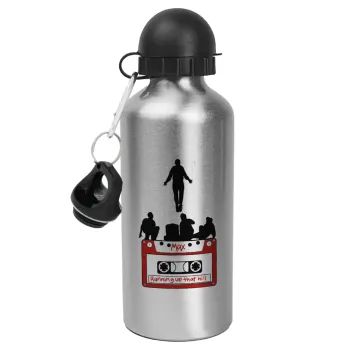 Running up that hill, Stranger Things, Metallic water jug, Silver, aluminum 500ml