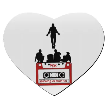 Running up that hill, Stranger Things, Mousepad καρδιά 23x20cm