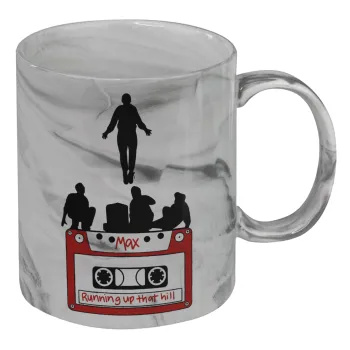 Running up that hill, Stranger Things, Κούπα κεραμική, marble style (μάρμαρο), 330ml