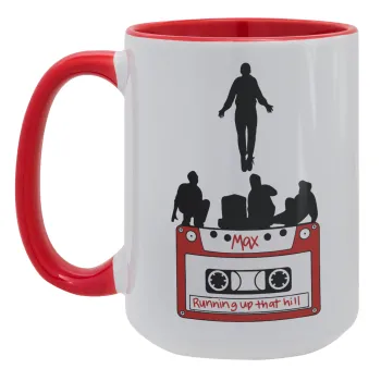 Running up that hill, Stranger Things, Κούπα Mega 15oz, κεραμική Κόκκινη, 450ml