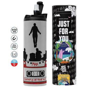 Running up that hill, Stranger Things, Tumbler stainless steel GREY 600ml