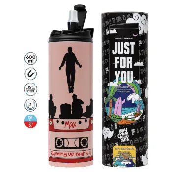 Running up that hill, Stranger Things, Tumbler stainless steel PINK 600ml