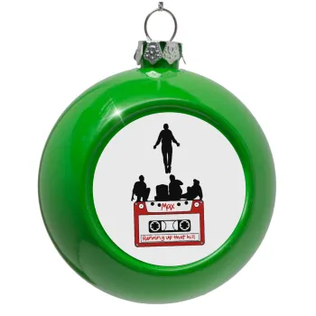 Running up that hill, Stranger Things, Στολίδι Χριστουγεννιάτικη μπάλα δένδρου Πράσινο 8cm