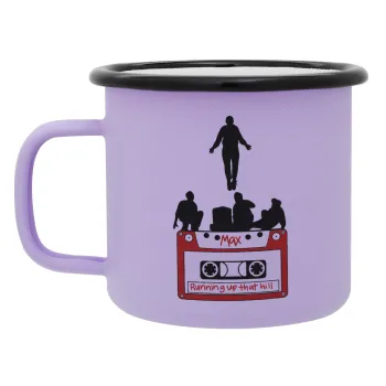 Running up that hill, Stranger Things, Κούπα Μεταλλική εμαγιέ ΜΑΤ Light Pastel Purple 360ml