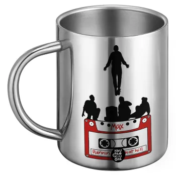 Running up that hill, Stranger Things, Ανοξείδωτη Μεταλλική Κούπα 450ml - Διπλού Τοιχώματος