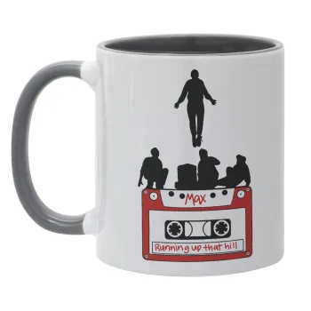 Running up that hill, Stranger Things, Κούπα χρωματιστή γκρι, κεραμική, 330ml