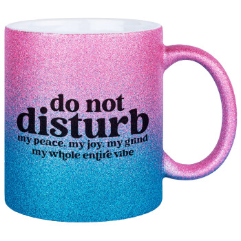 Do not disturb, Κούπα Χρυσή/Μπλε Glitter, κεραμική, 330ml