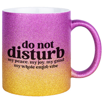 Do not disturb, Κούπα Χρυσή/Ροζ Glitter, κεραμική, 330ml