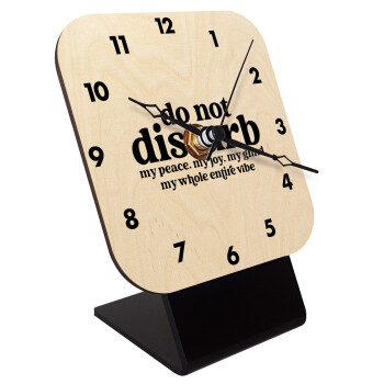 Do not disturb, Quartz Table clock in natural wood (10cm)