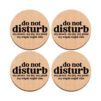 Do not disturb, ΣΕΤ x4 Σουβέρ ξύλινα στρογγυλά plywood (9cm)