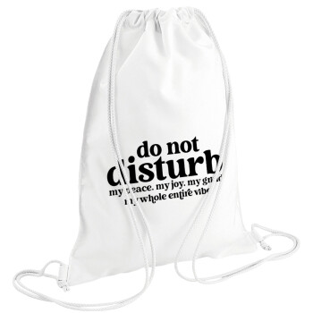 Do not disturb, Τσάντα πλάτης πουγκί GYMBAG λευκή (28x40cm)