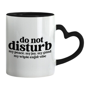 Do not disturb, Mug heart black handle, ceramic, 330ml