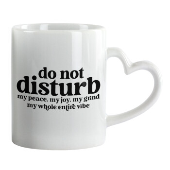Do not disturb, Mug heart handle, ceramic, 330ml