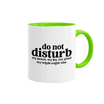 Do not disturb, Mug colored light green, ceramic, 330ml