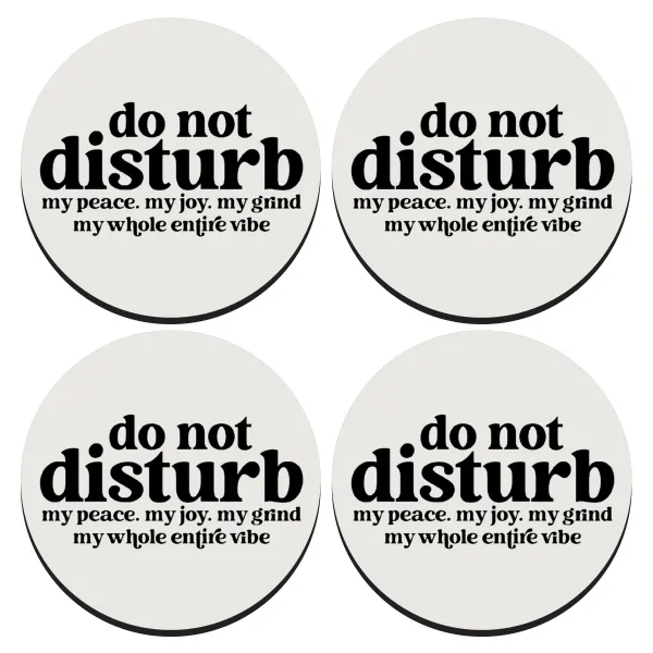 Do not disturb — ΣΕΤ 4 Σουβέρ ξύλινα στρογγυλά (9cm)