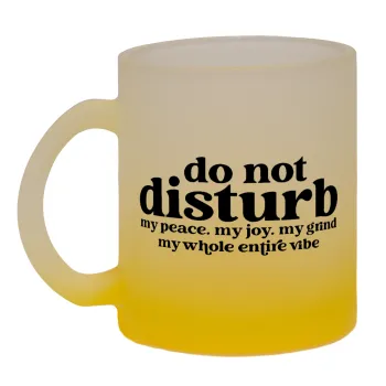 Do not disturb, Κούπα γυάλινη δίχρωμη με βάση το κίτρινο ματ, 330ml