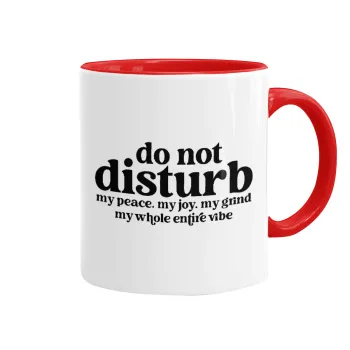 Do not disturb, Κούπα χρωματιστή κόκκινη, κεραμική, 330ml