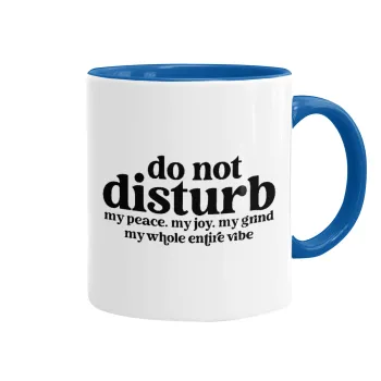 Do not disturb, Κούπα χρωματιστή μπλε, κεραμική, 330ml