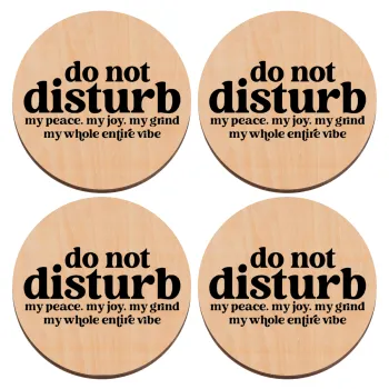 Do not disturb, ΣΕΤ x4 Σουβέρ ξύλινα στρογγυλά plywood (9cm)