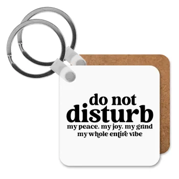 Do not disturb, Μπρελόκ Ξύλινο τετράγωνο MDF