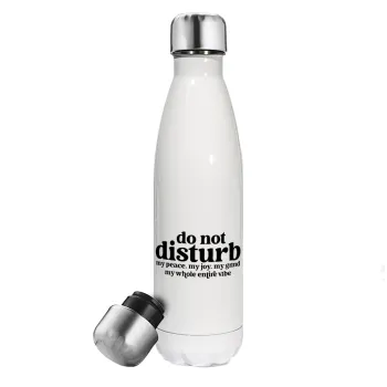 Do not disturb, Μεταλλικό παγούρι θερμός Λευκό (Stainless steel), διπλού τοιχώματος, 500ml