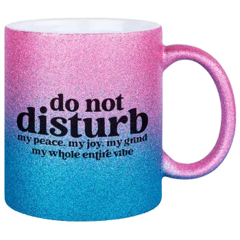 Do not disturb, Κούπα Χρυσή/Μπλε Glitter, κεραμική, 330ml