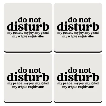 Do not disturb, ΣΕΤ 4 Σουβέρ ξύλινα τετράγωνα (9cm)