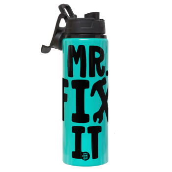 Mr fix it, Metallic water bottle with safety lid, 850ml aluminum