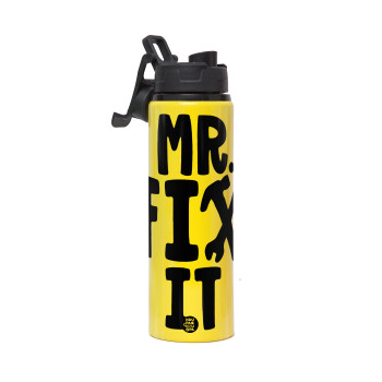 Mr fix it, Μεταλλικό παγούρι νερού με καπάκι ασφαλείας, αλουμινίου 850ml