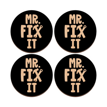 Mr fix it, ΣΕΤ x4 Σουβέρ ξύλινα στρογγυλά plywood (9cm)