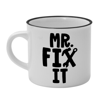Mr fix it, Κούπα κεραμική vintage Λευκή/Μαύρη 230ml