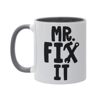 Mr fix it, Mug colored grey, ceramic, 330ml