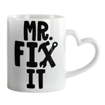 Mr fix it, Mug heart handle, ceramic, 330ml
