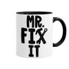 Mr fix it, Mug colored black, ceramic, 330ml