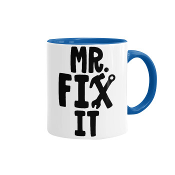 Mr fix it, Κούπα χρωματιστή μπλε, κεραμική, 330ml