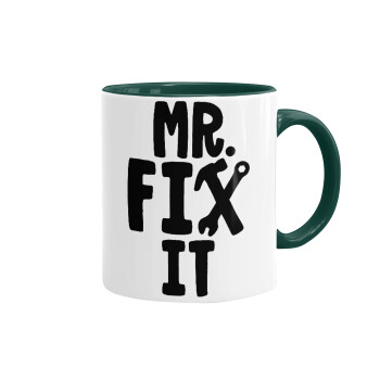 Mr fix it, Κούπα χρωματιστή πράσινη, κεραμική, 330ml