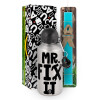 Easter Set, metallic silver aluminum water bottle (500ml) & scented flat Easter candle (30cm) (TURQUOISE)