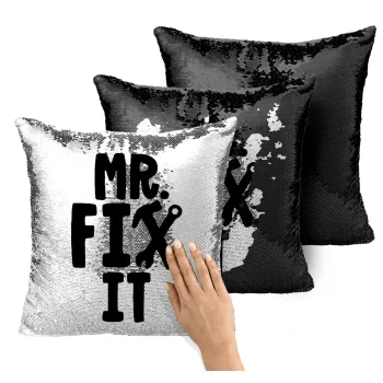 Mr fix it, Μαξιλάρι καναπέ Μαγικό Μαύρο με πούλιες 40x40cm περιέχεται το γέμισμα