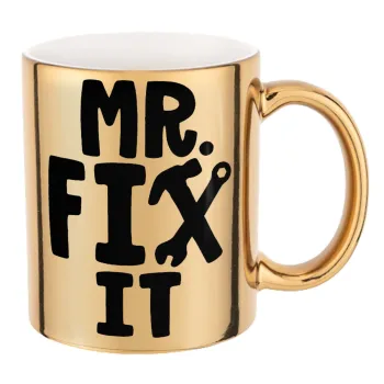 Mr fix it, Mug ceramic, gold mirror, 330ml