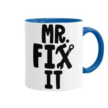 Mr fix it, Mug colored blue, ceramic, 330ml