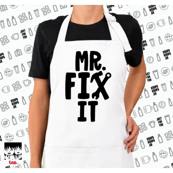 Mr fix it, Ποδιά μακριά Σεφ ολόσωμη με τσέπες white (ΕΝΗΛΙΚΩΝ)