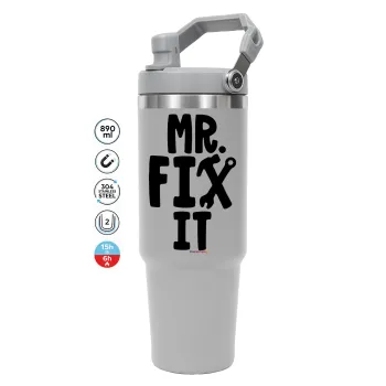 Mr fix it, GREY color, 890ml (30oz) stainless Steel Tumbler with Handle
