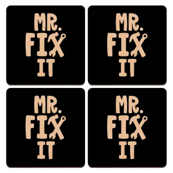 Mr fix it, ΣΕΤ x4 Σουβέρ ξύλινα τετράγωνα plywood (9cm)