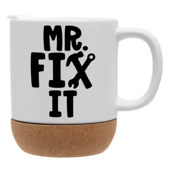 Mr fix it, Κούπα, κεραμική με βάση φελού και καπάκι (ΜΑΤ), 330ml